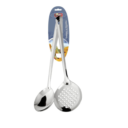 Conjunto com  2 Talheres Inox 33cm [Catuaí 31949]