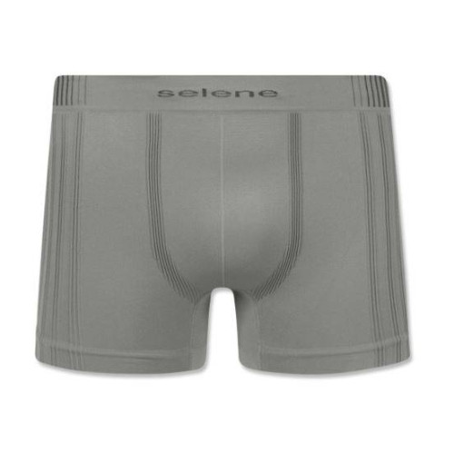 Cueca Boxer Selene Poliamida Sem Costura, Cinza, 11070