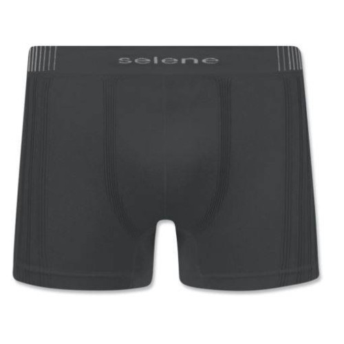 Cueca Boxer Selene Poliamida Sem Costura, Chumbo, 11070