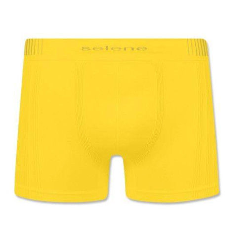 Cueca Boxer Selene Poliamida Sem Costura, Amarela, 11070