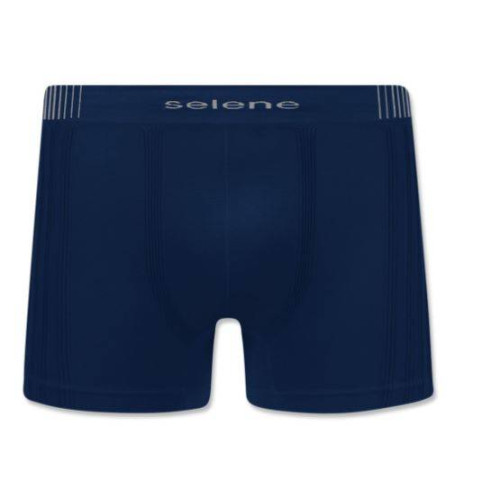 Cueca Boxer Selene Poliamida Sem Costura, Azul Marinho, 11070