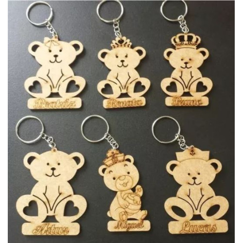 <p
align='center'>Kit 50 Chaveiros Ursos, Personalizado com Nome, Tamanho 6 Cm.</p>