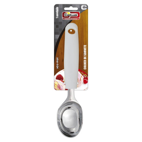 <p
align='center'>Colher de Aço Inox para  Sorvete com  20cm. Cabo Branco [Catuaí 24472]</p>