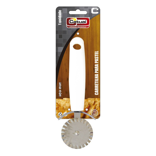 <p
align='center'>Carretilha  de Aço Inox para  Pastel 18cm. Cabo Branco [Catuaí 24644]</p>