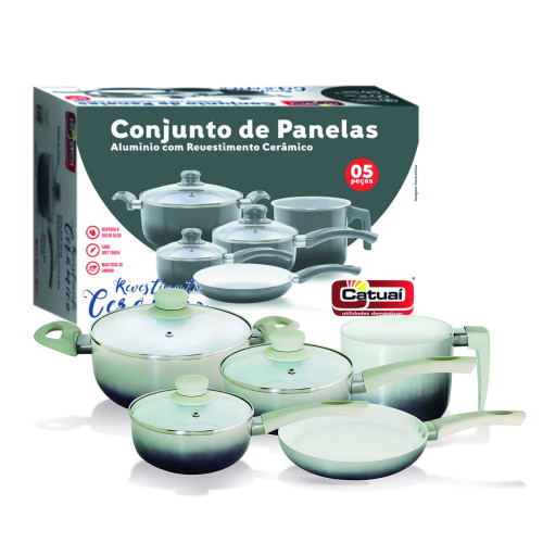 <p
align='center'>Conjunto de Panelas 5 Peças Ceramica Chumbo [Catuaí 33278]</p>