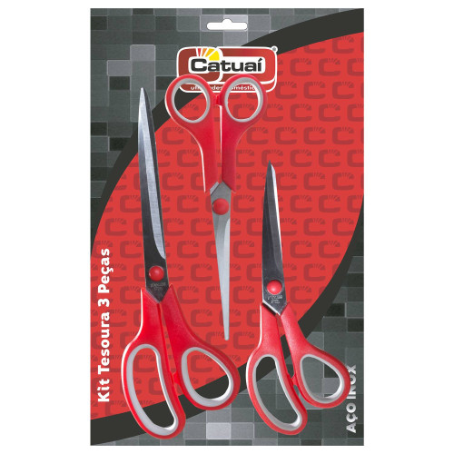 <p
align='center'>Kit Com Tesouras 03 Peças 9.5/7.5/6 Polegadas [Catuaí 33322]</p>