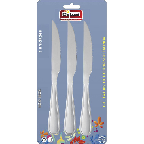 <p
align='center'>Conjunto com 3 Facas de Churrasco Em Inox. Catuai [Catuaí 33442]</p>