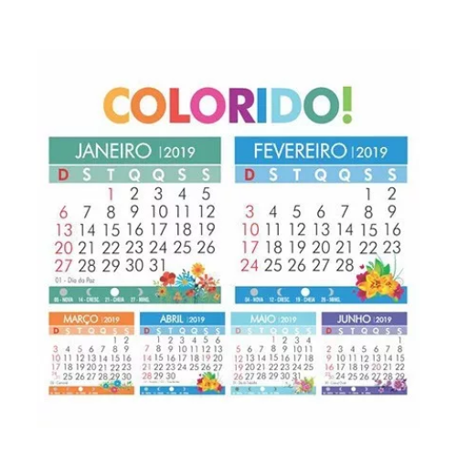 <p
align='center'>Mini Calendário 100 Unid Bloco Para Ímã Geladeira 2019 2x0</p>
