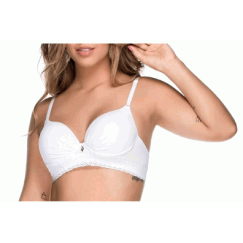 <p
align='center'>Sutiã Bojo Meia Taça Com Renda, Nayane Rodrigues, Branco, 3707</p>
