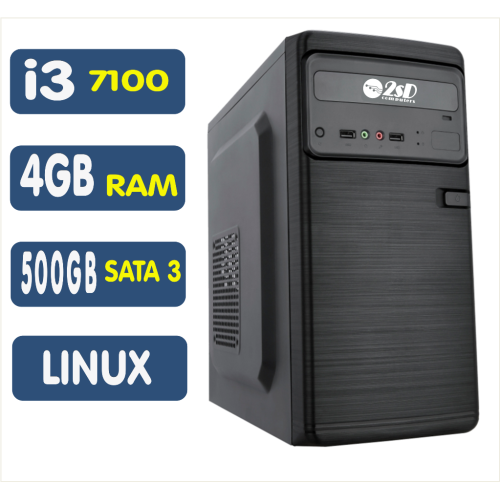 <p
align='center'>Computador SSD Intel Core i3-7100, 4GB , 500GB ,Linux [LP1026]</p>