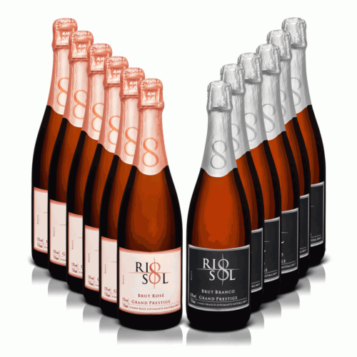 <p
align='center'>Kit 12 garrafas de Espumante Rio Sol, 750ml, 03 Brut Branco, 03 Demi-Sec, 03 ...</p>